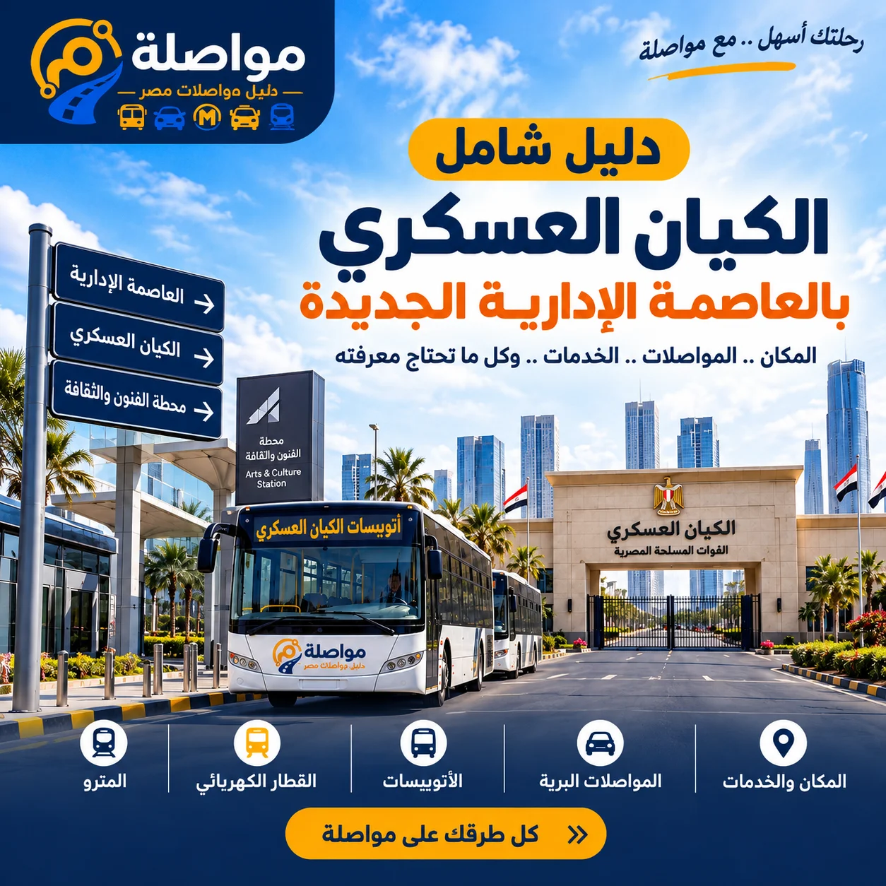 دليل الكيان العسكري بالعاصمة الإدارية ٢٠٢٦ - المكان والمواصلات وخدمات التجنيد