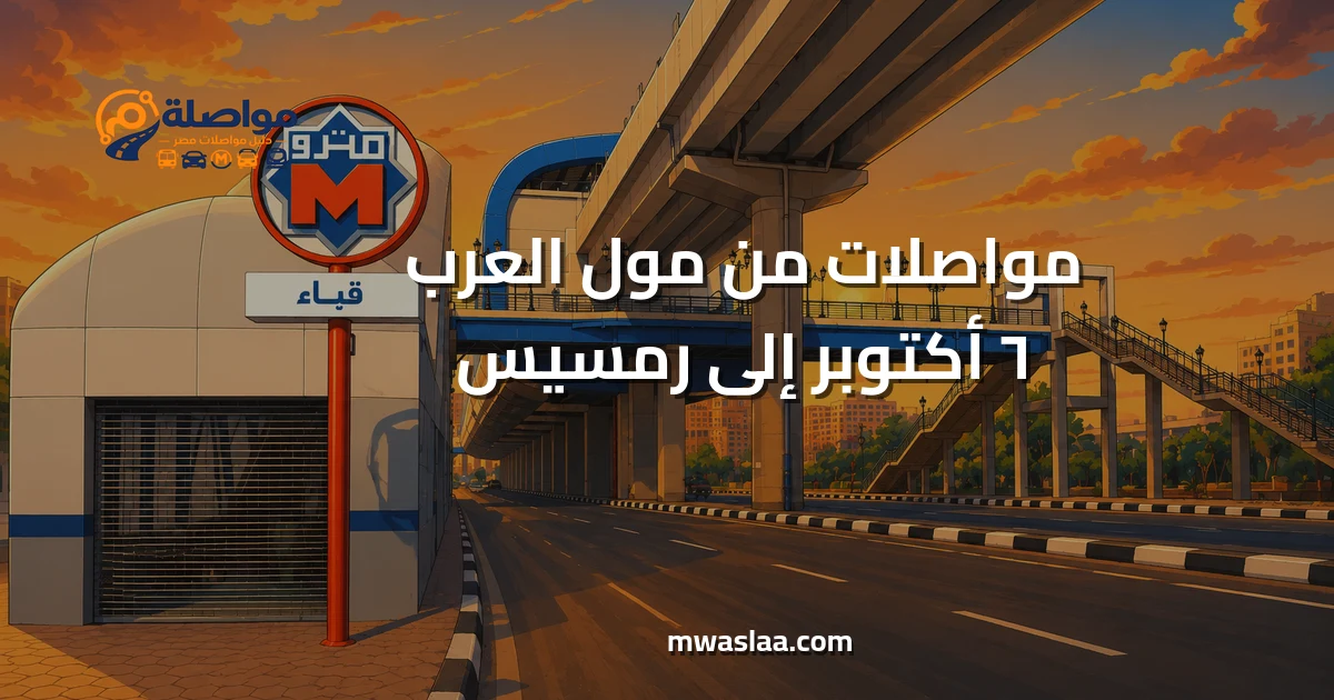 مواصلات من مول العرب ٦ أكتوبر إلى رمسيس